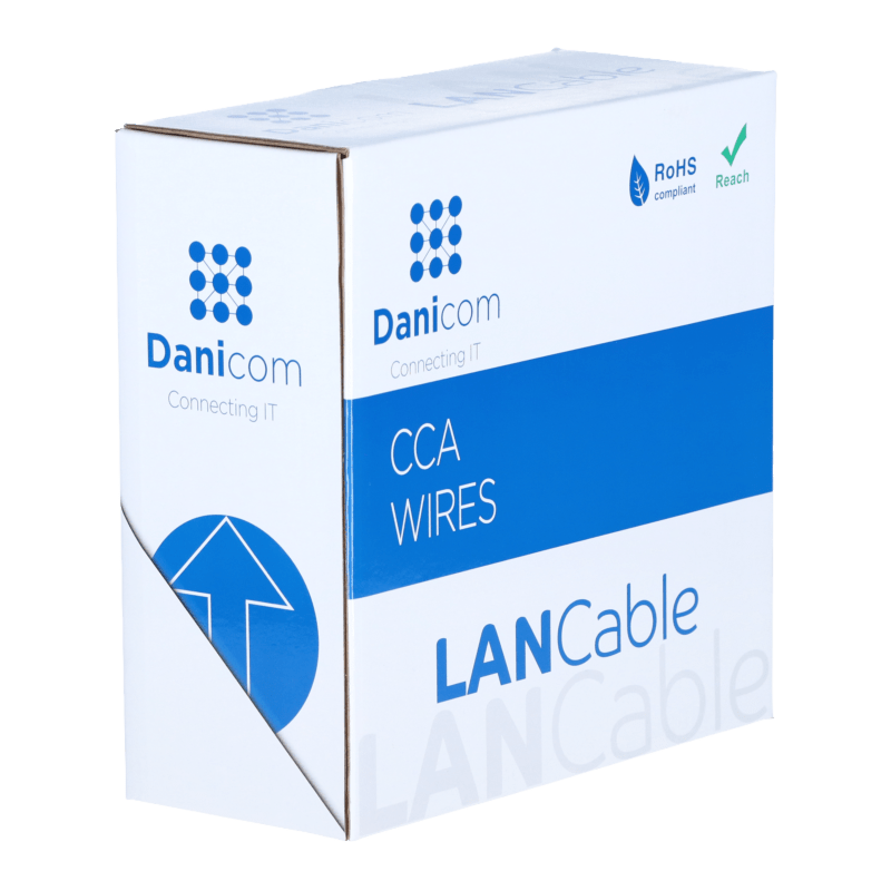 Rouleau câble flexible gris CAT5e F/UTP CCA - 50m