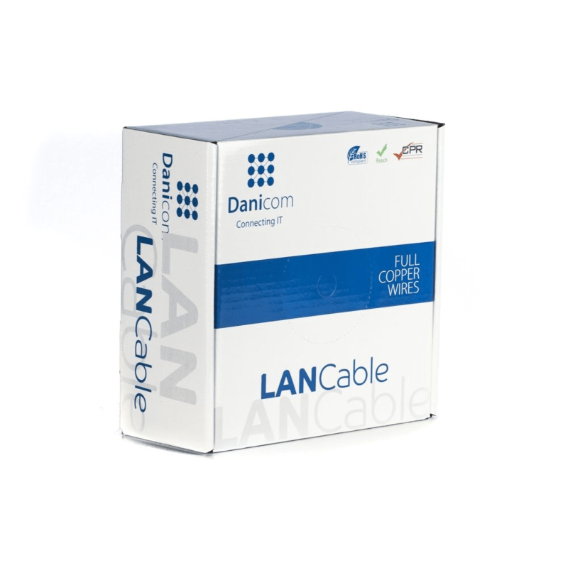 Rouleau câble rigide extérieur noir DANICOM CAT5E UTP PE (Fca) - 100m 