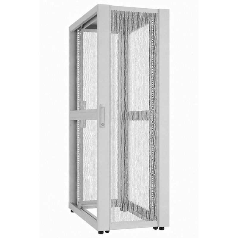 Baie de serveur pour datacenter 42U avec porte perforée 600x1200x2000mm (LxPxH) Gris