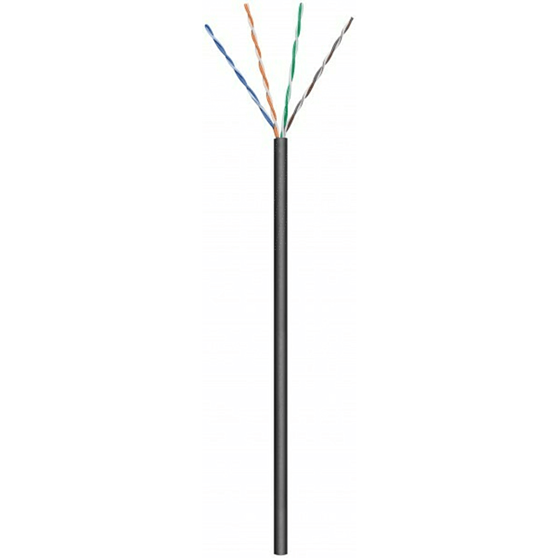 Rouleau câble rigide extérieur noir CAT6 U / UTP CCA - 305m