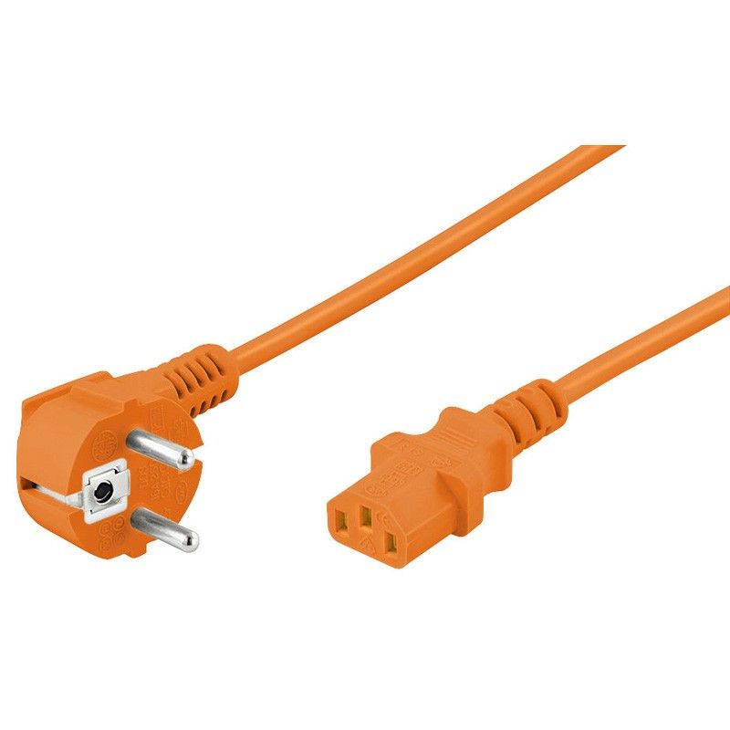Câble d'alimentation incliné Schuko à C13 3M Orange