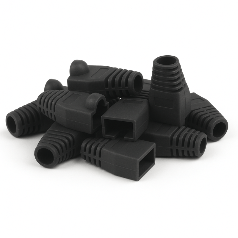 DANICOM Manchon de câble RJ45 noir - 10 pièces