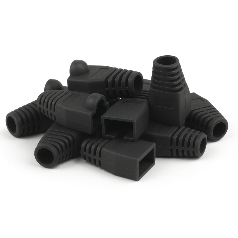 Manchon de câble RJ45 noir - 10 pièces