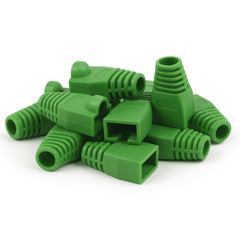 Manchon de câble RJ45 vert - 10 pièces