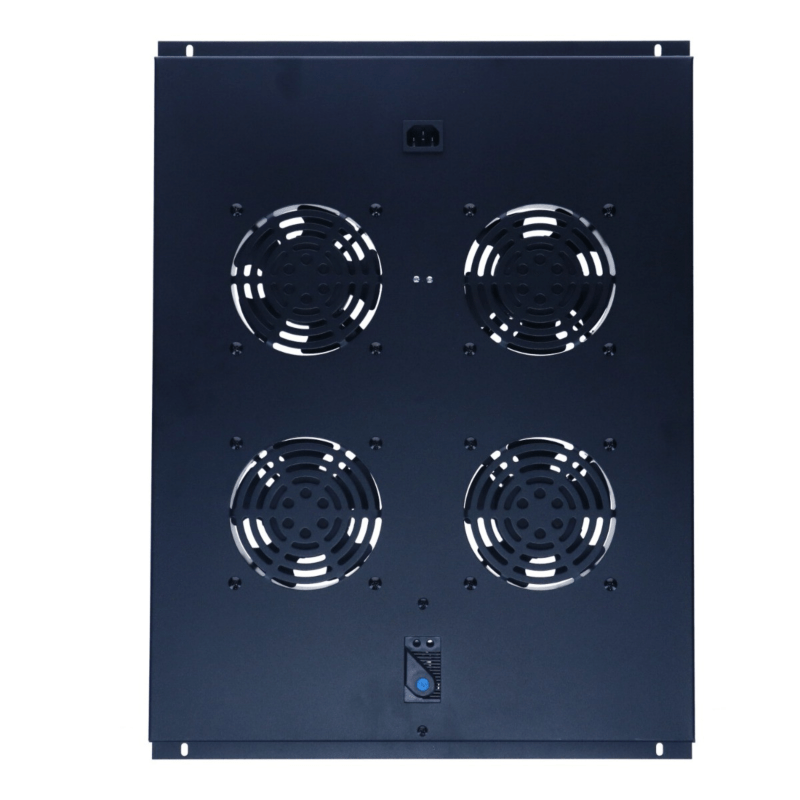 Kit de ventilation avec 4 ventilateurs et thermostat adapté aux armoires serveur autoportantes de 800 mm de profondeur