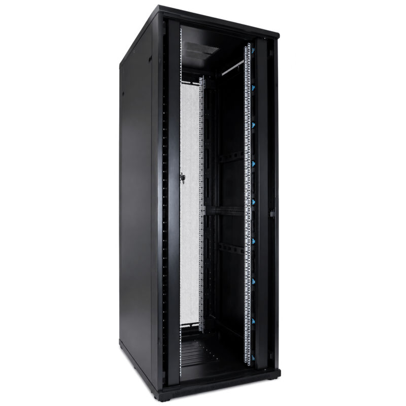 Baie de serveur 47U avec double porte perforée à l'avant et à l'arrière 800x800x2200mm (LxPxH)
