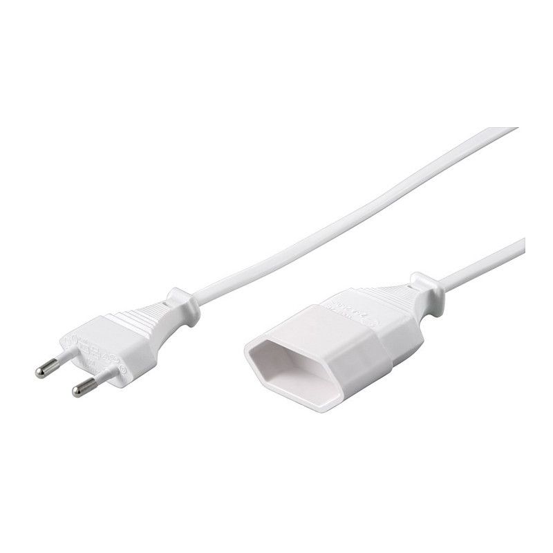 Câble d'extension d'alimentation Euro Plug 5m Blanc