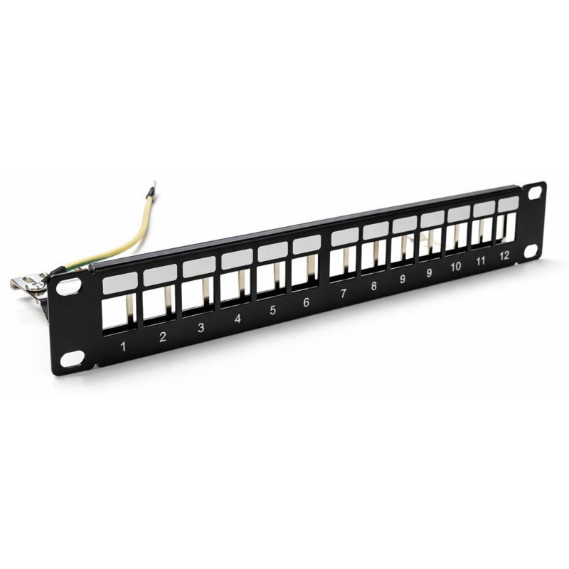 Panneau de brassage STP 10 pouces pour connecteurs Keystone - 12 ports