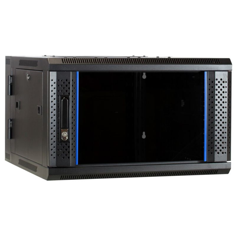 Baie murale 6U (inclinable) avec porte en verre 600x600x368mm