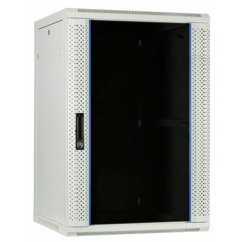 Baie murale blanche 27U avec porte en verre 600x600x1400mm (LxPxH)