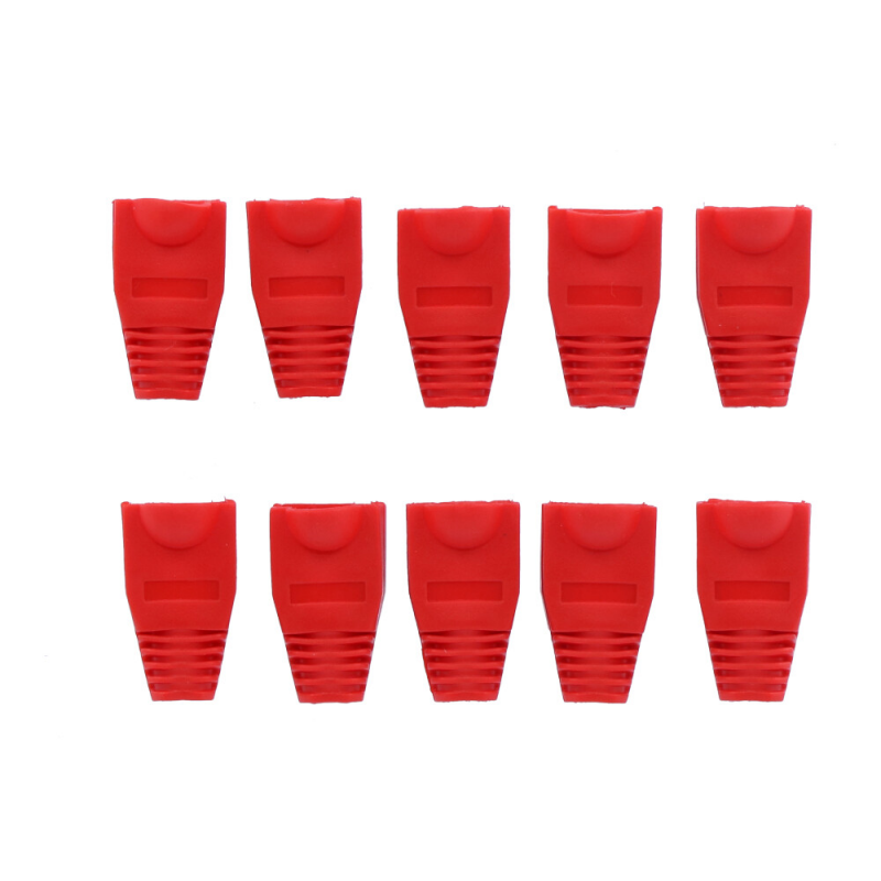 Manchon de câble RJ45 rouge - 10 pièces