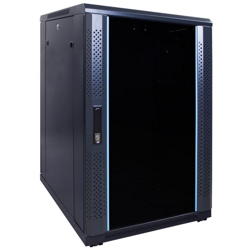 Baie de serveur 18U non assemblé avec porte en verre 600x800x1000mm (LXPXH)