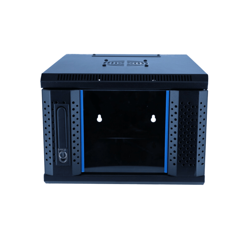 Baie serveur 10 pouces 6U avec porte en verre 370x450x370mm (LxPxH)