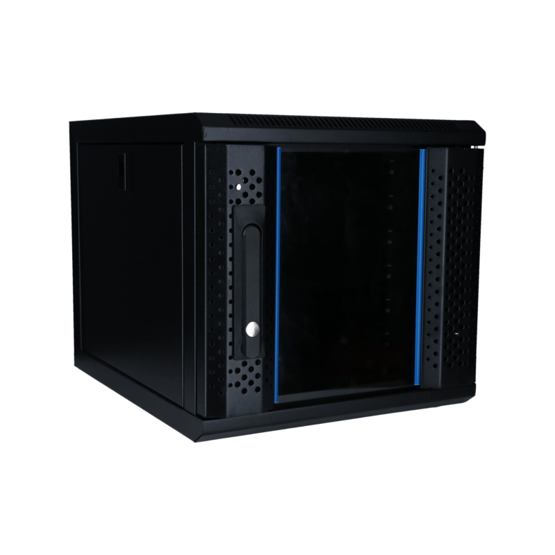 Baie serveur 10 pouces 6U avec porte en verre 370x450x370mm (LxPxH)