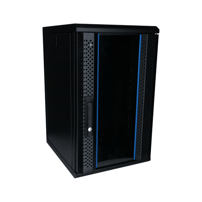 Baie serveur 10 pouces 12U avec porte en verre 370x450x635mm(LxPxH)