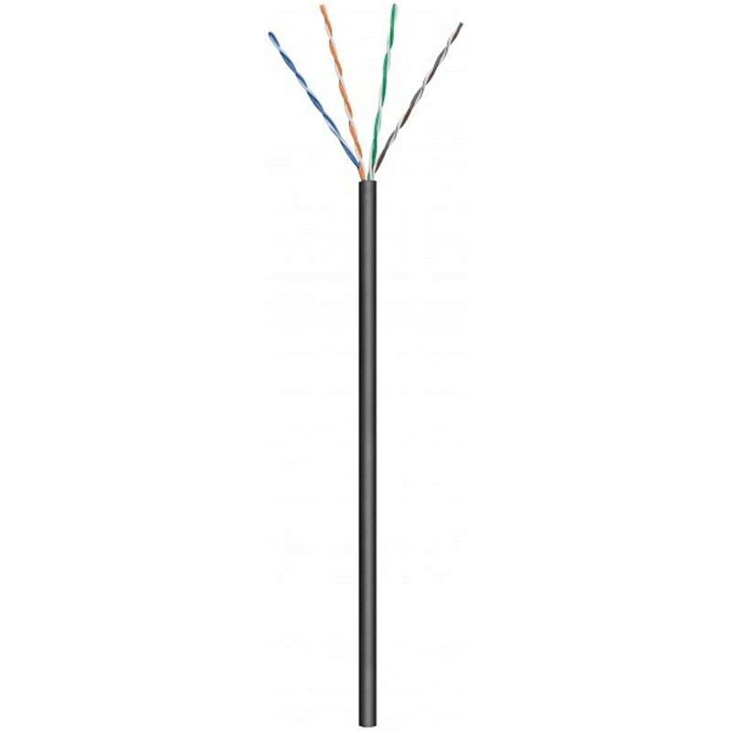 Rouleau câble rigide extérieur noir CAT6 U / UTP CCA - 100m