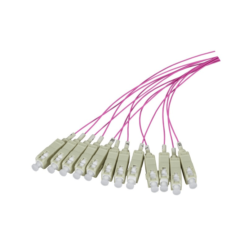 OM4 Fibre de verre Pigtail Purple SC - 12 pièces