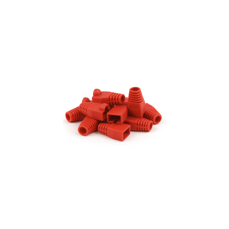 Manchon de câble RJ45 rouge - 10 pièces