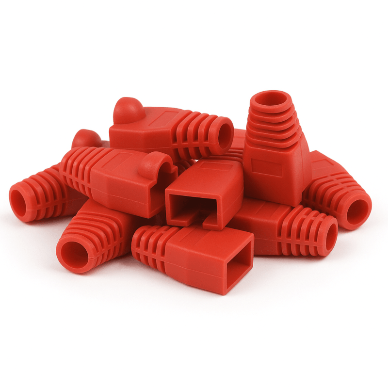 Manchon de câble RJ45 rouge - 10 pièces
