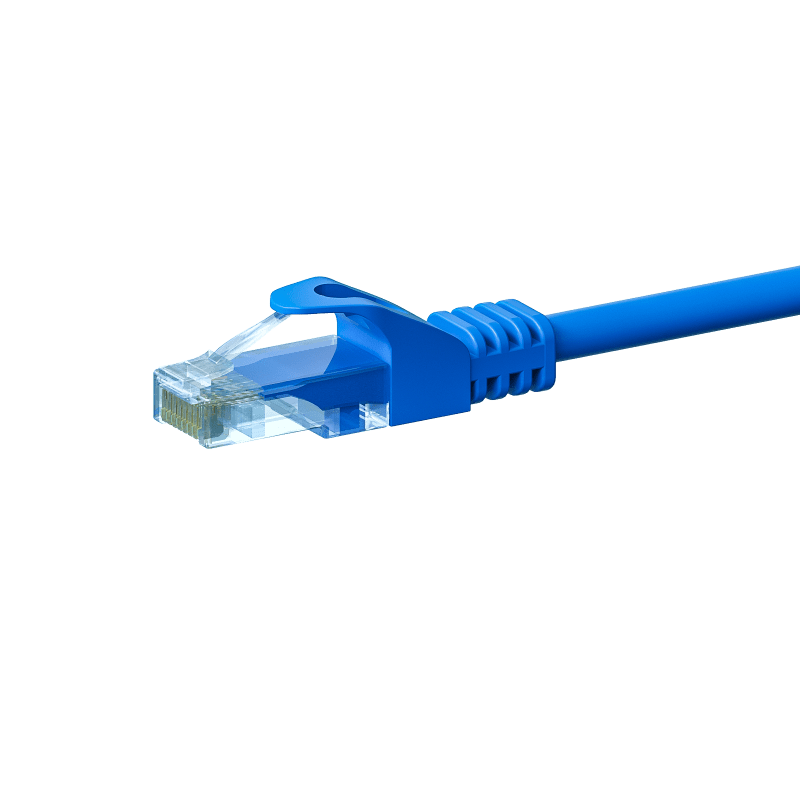 Câble Cat5e UTP 100% cuivre bleu - 0.25m