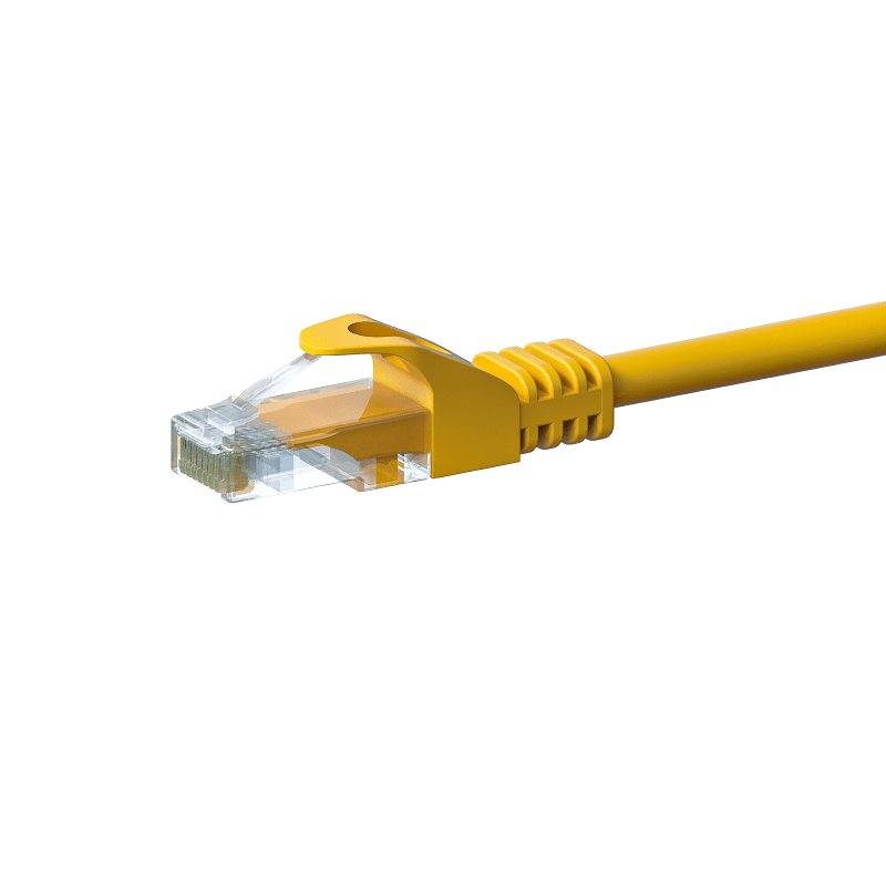 Câble Cat5e UTP 100% cuivre jaune - 1m