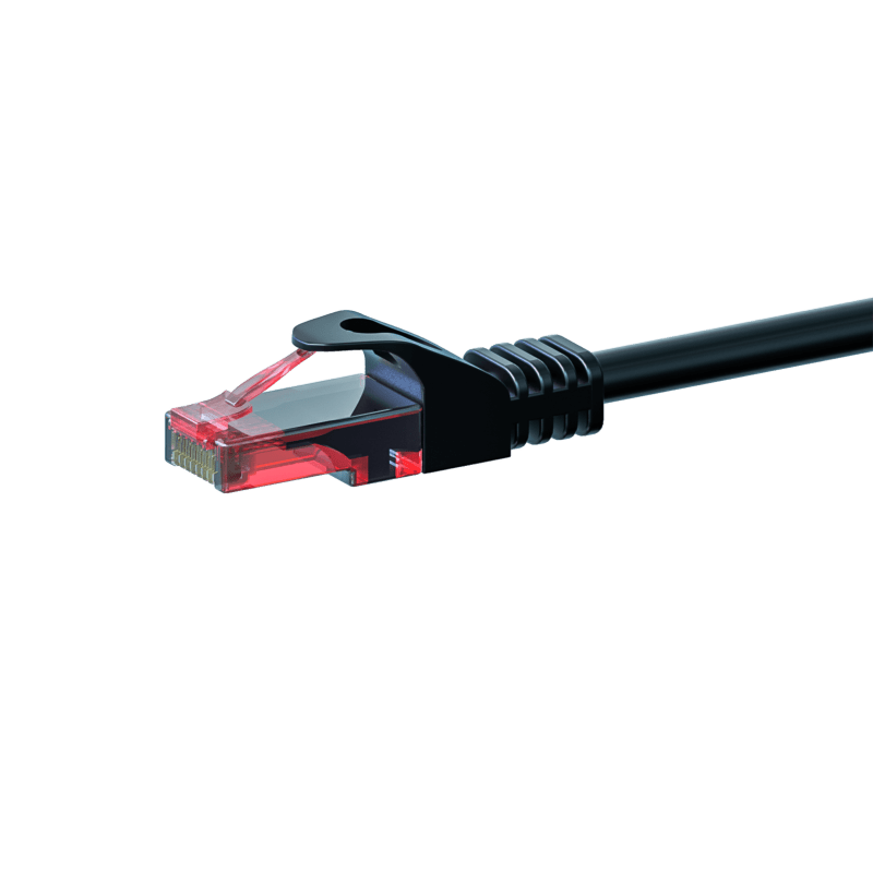 Câble patch UTP CAT6 0,15 m noir - 100 % cuivre