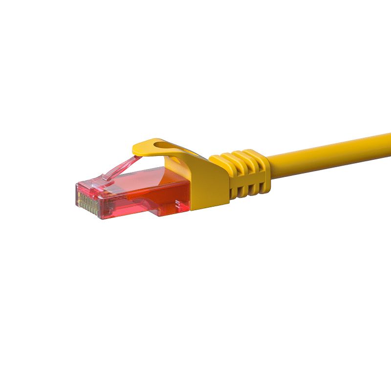 Câble CAT6 UTP 100% cuivre jaune - 0.25m