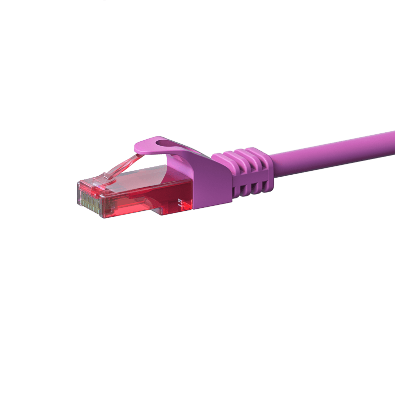 Câble patch UTP CAT6 0,15 m rose - 100 % cuivre