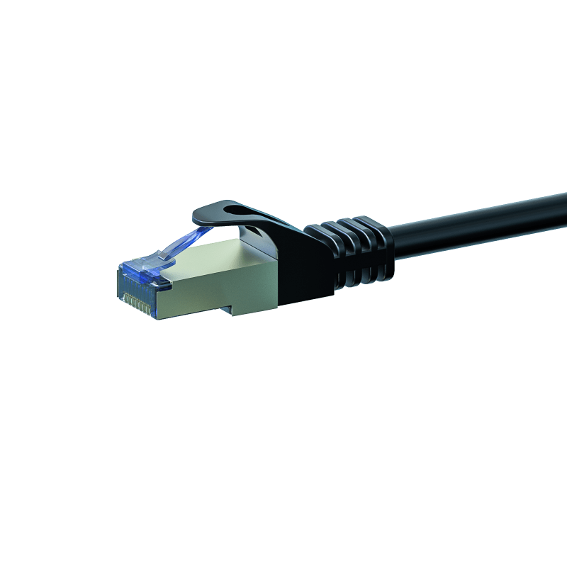 Câble CAT6A S/FTP (PIMF) 100% cuivre noir - 0.25m