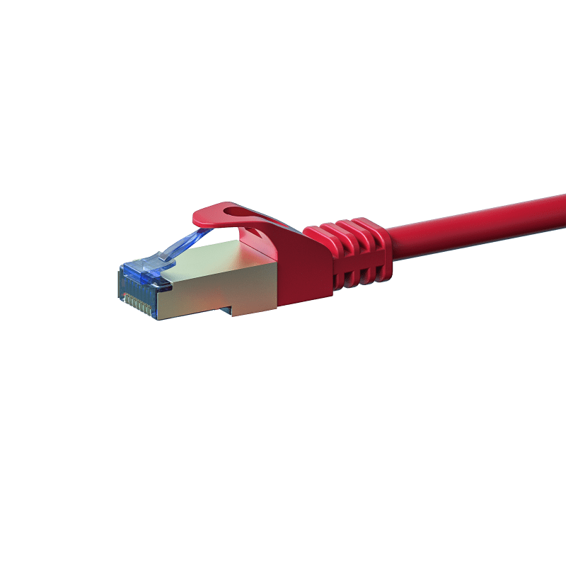 CAT6A S / FTP (PIMF) 0,25 m rouge