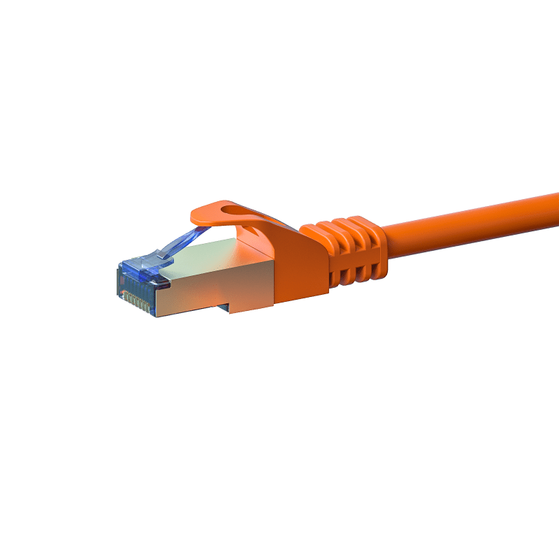Câble CAT6A S/FTP (PIMF) 100% cuivre orange - 0.50m