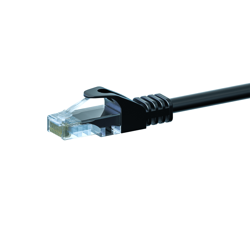 Câble Cat5e UTP CCA noir - 0.25m