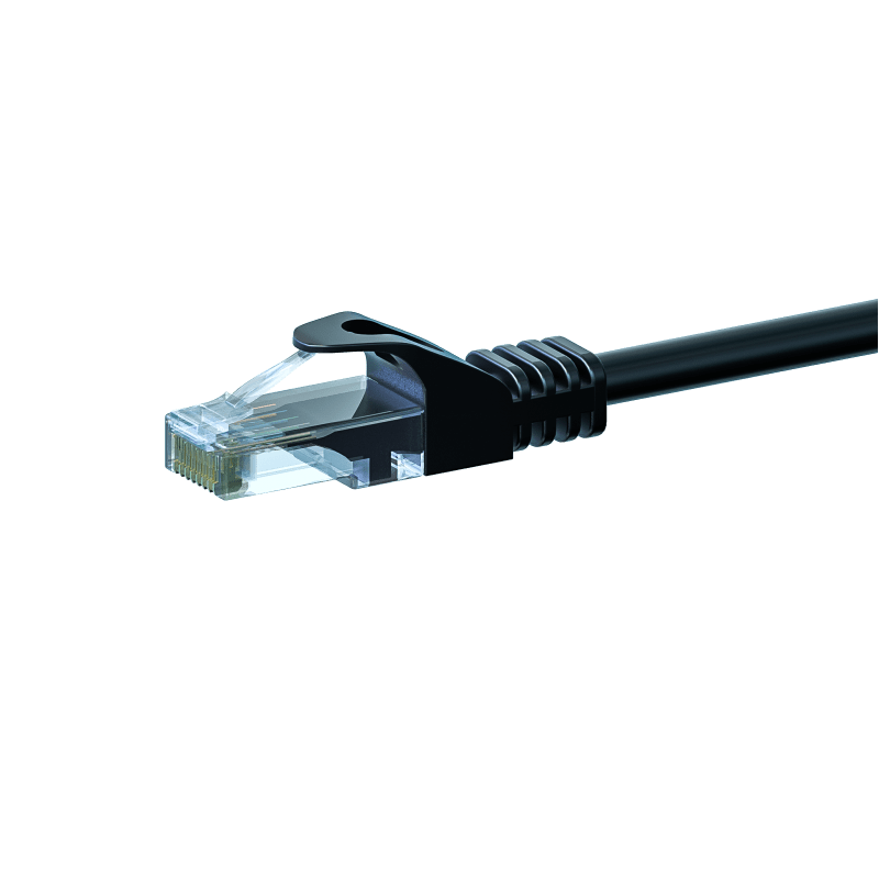 Câble CAT6 UTP CCA noir - 0.25m