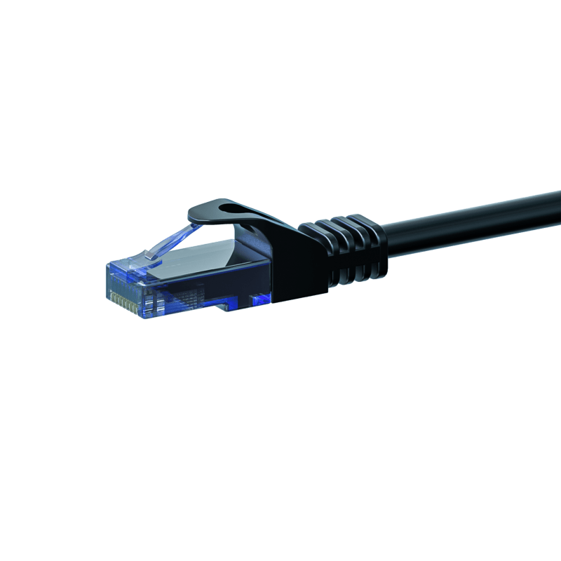 Câble CAT6A UTP 100% cuivre noir - 0.15m