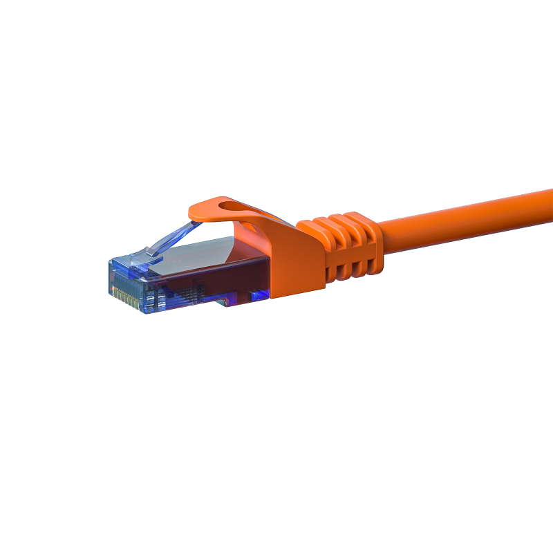 Câble CAT6A UTP 100% cuivre orange - 0.25m