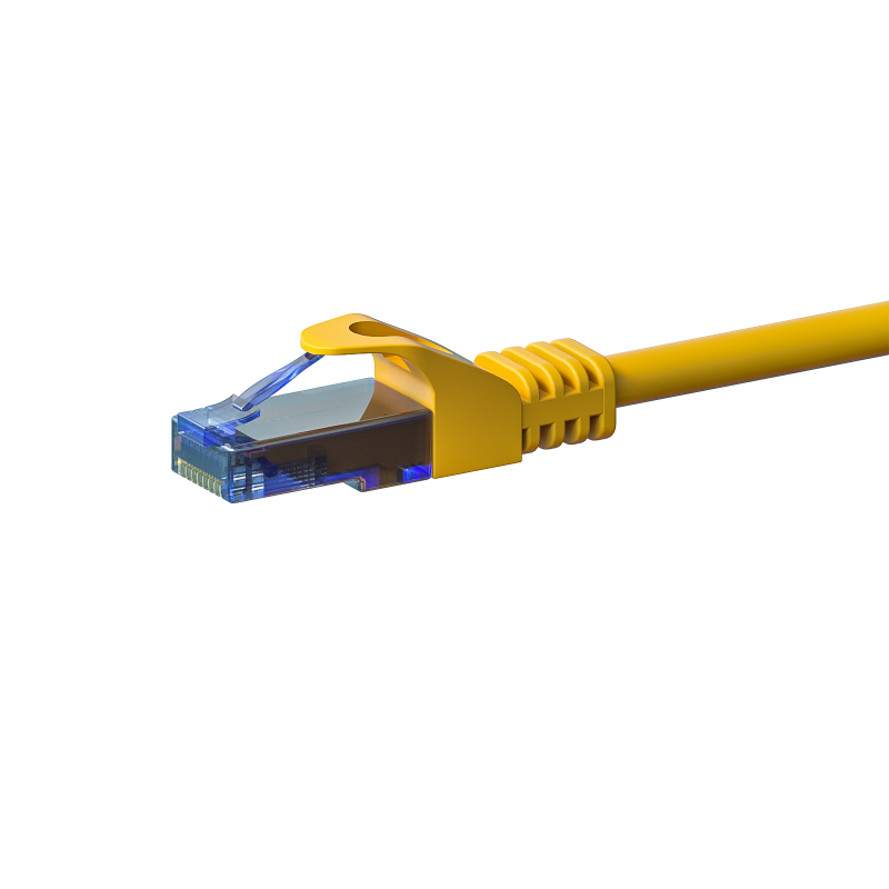 Câble CAT6A UTP 100% cuivre jaune - 0.25m