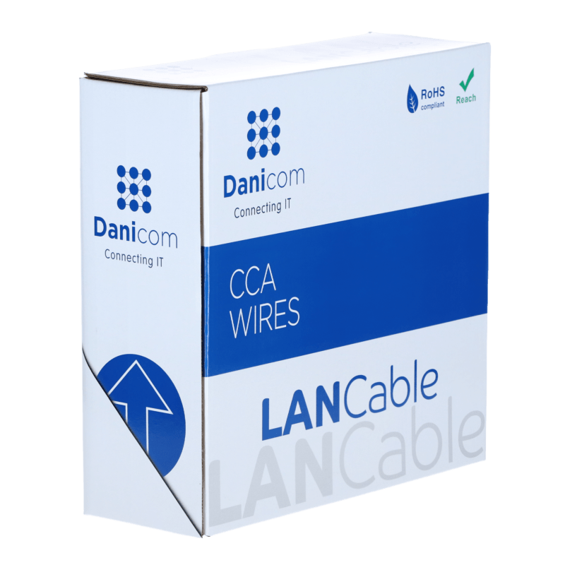 Rouleau câble flexible gris CAT5E F / UTP CCA - 100M 