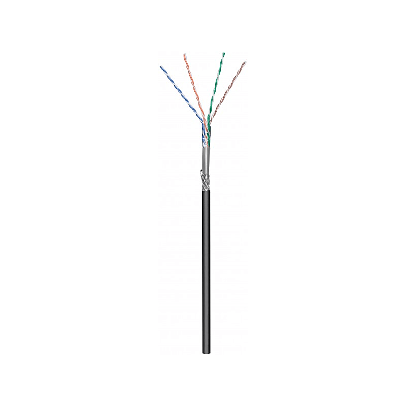 CAT6 S/FTP câble extérieur sur bobine  rigide noir CCA - 305m