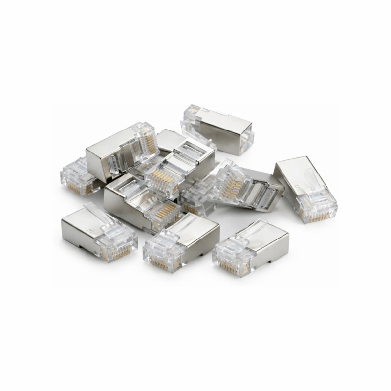 Connecteur CAT6 RJ45 + Pièce auxiliaire - Blindé - Pour fond flexible - 10 pièces