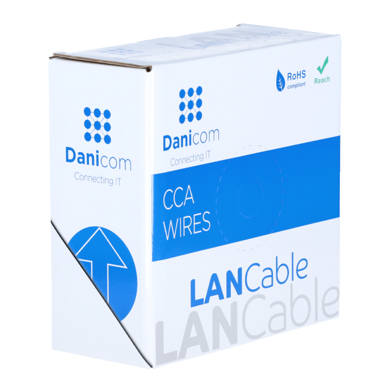 Rouleau câble flexible gris CAT5e U/UTP CCA - 50m