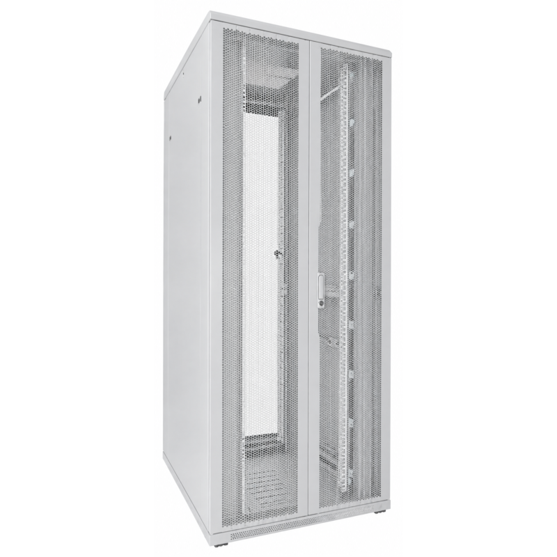 Baie de serveur blanche 42U avec portes avant et arrière doublement perforées 800x1000x2000mm (LxPxH)
