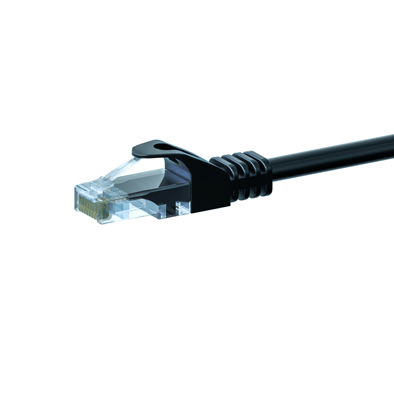 Câble Cat5e UTP 100% cuivre noir - 2m