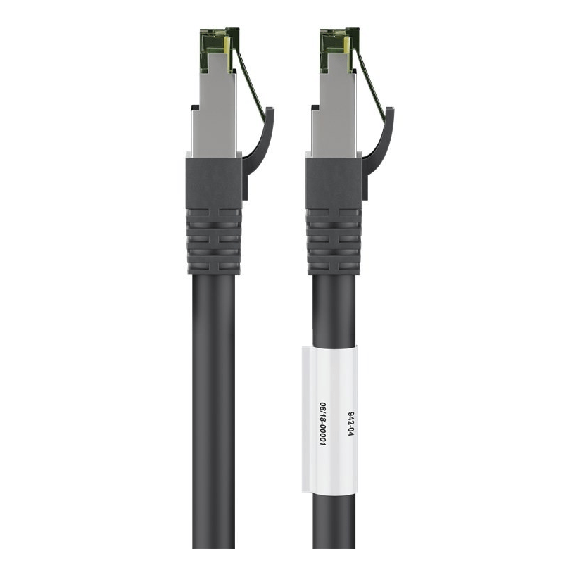 Câble RJ45 Cat8 S/FTP (PIMF) noir - 1m 
