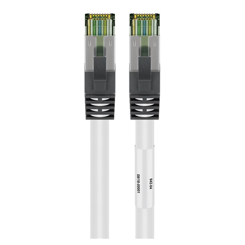 Câble RJ45 Cat8 S/FTP (PIMF) blanc - 0,25m 