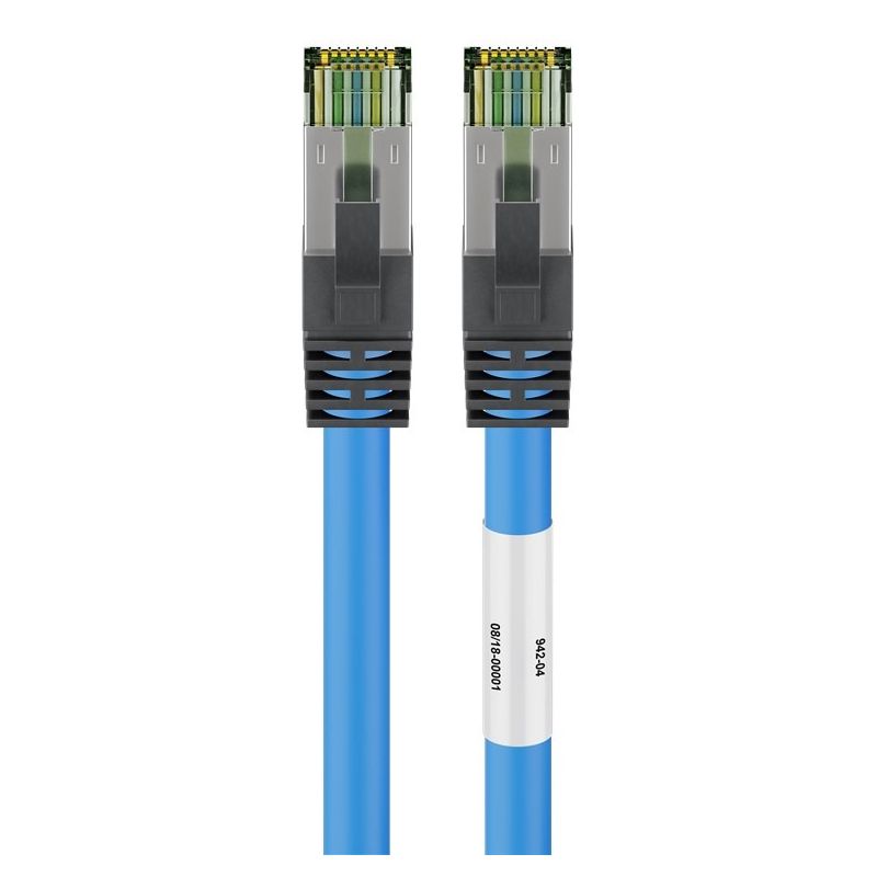 Câble RJ45 Cat8 S/FTP (PIMF) Bleu - 0,25m 