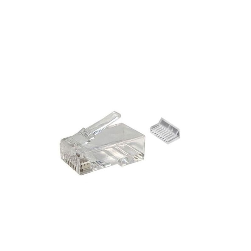 Connecteur RJ45 CAT6 + Pièce auxiliaire - pour câble rigide - non blindé 