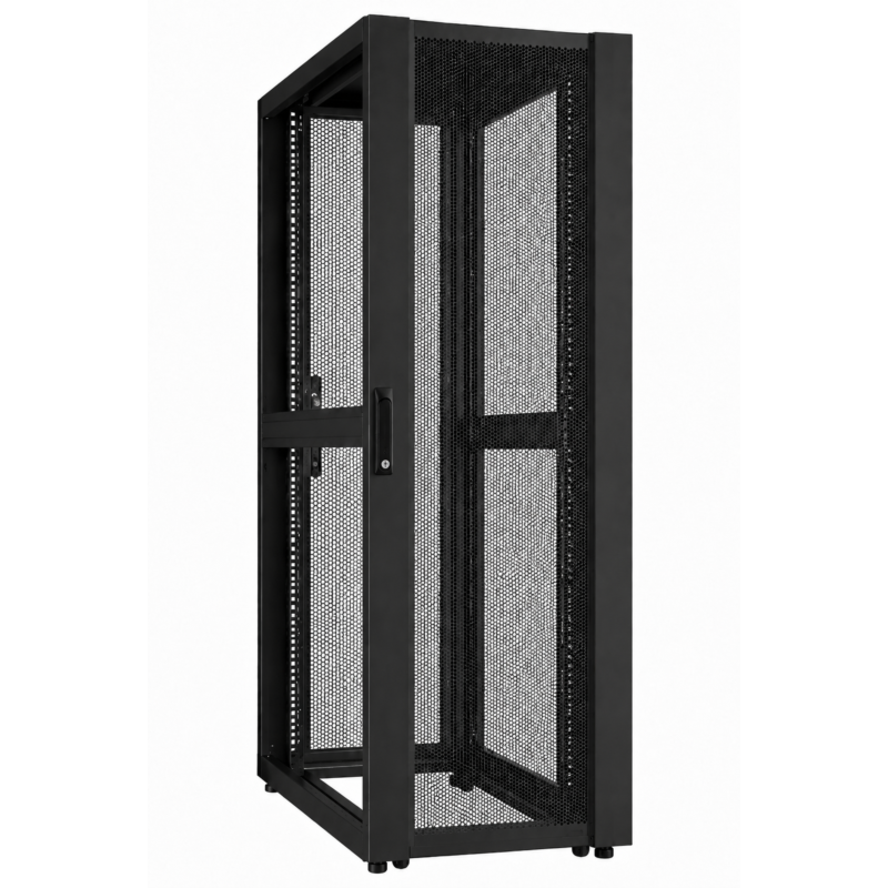 Baie de serveur pour datacenter 42Uavec porte perforée 800x1200x2000mm (LxPxH)
