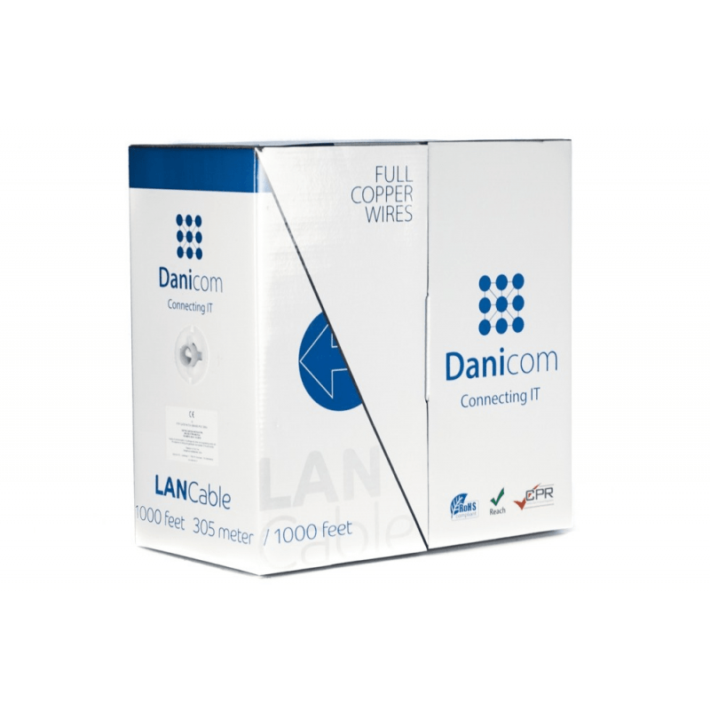 DANICOM CAT5E FTP 305m câble sur bobine rigide -  LSZH (Dca)