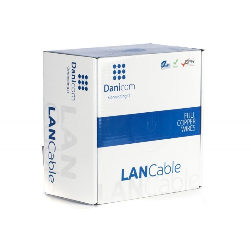 Câble sur bobine DANICOM CAT6A S/FTP Rigide - LSZH (ECA) - 100m  