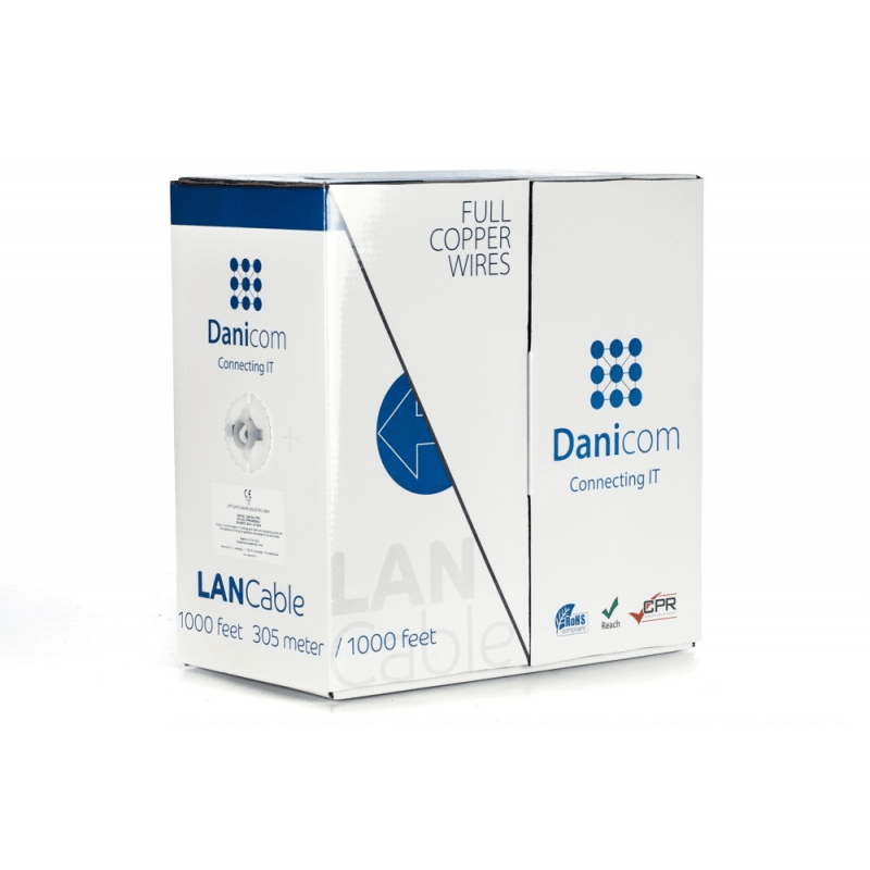 DANICOM CAT6 UTP 305m cable sur bobine rigide -  LSZH (Dca)